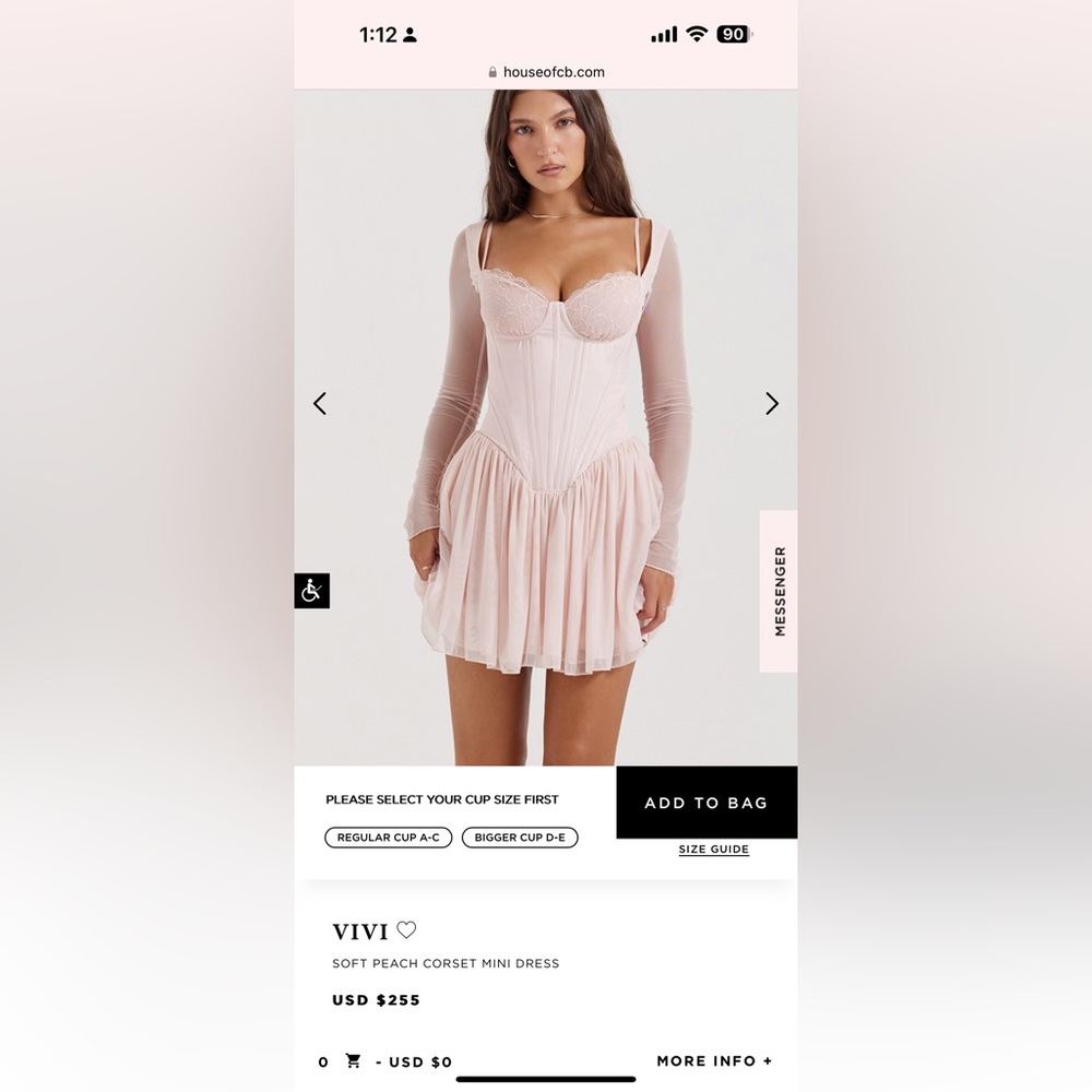 VIVI 
SOFT PEACH CORSET MINI DRESS